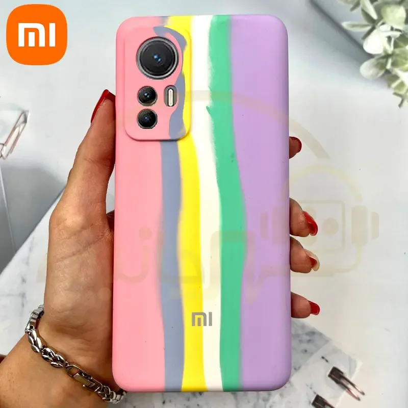 قاب سیلیکونی آبرنگی اورجینال Xiaomi 12 LITE 5G کاور رنگین کمانی شیائومی MI 12 LITE ( می 12 لایت )
