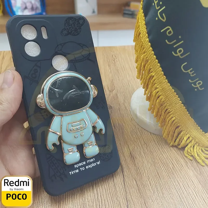 قاب نیو سیلیکون با پاپ سوکت فضانورد محافظ لنزدار مدل Xiaomi Redmi A1+ 4G کاور شیائومی  REDMI A2+ 4G