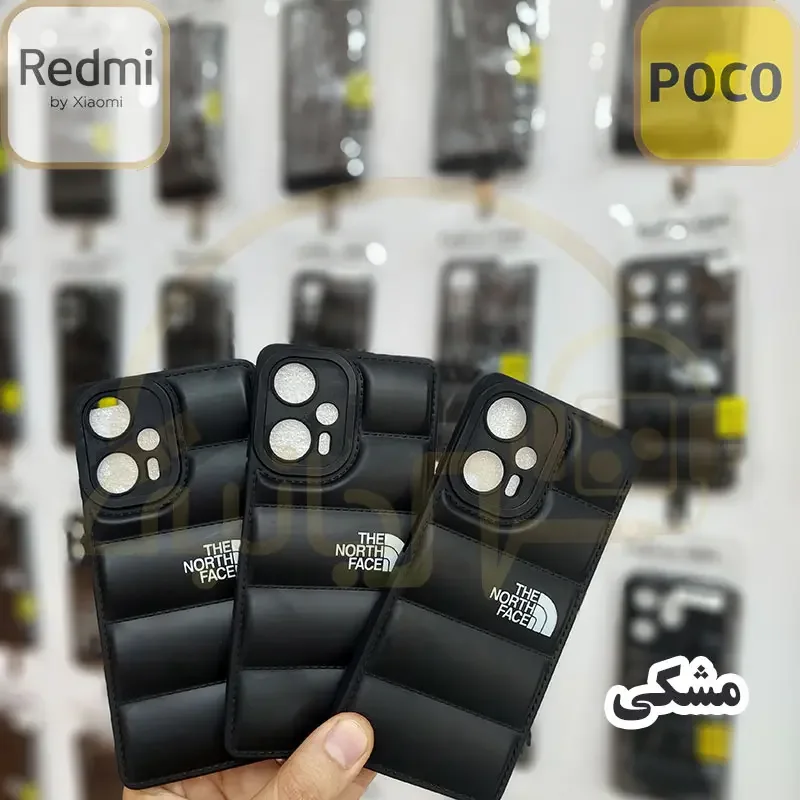 قاب پافری The North Face مدل Xiaomi Poco F5 5G کاور پافر بالشتی شیاومی Xiaomi Redmi Note 12 Turbo 5G
