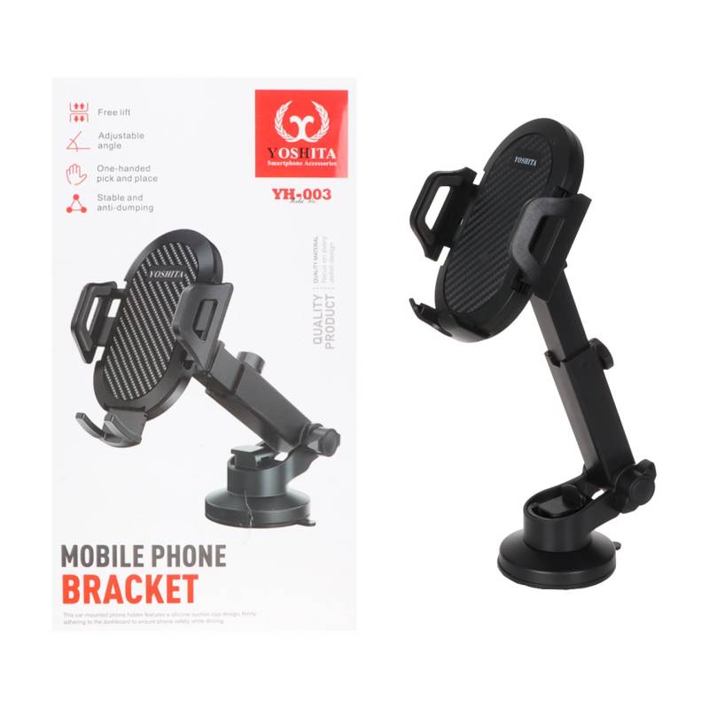 هولدر گوشی موبایل پایه دار Yoshita مدل YH-003 رنگ مشکی ( یوشیتا YH003) مناسب خودرو مدل جرثقیلی