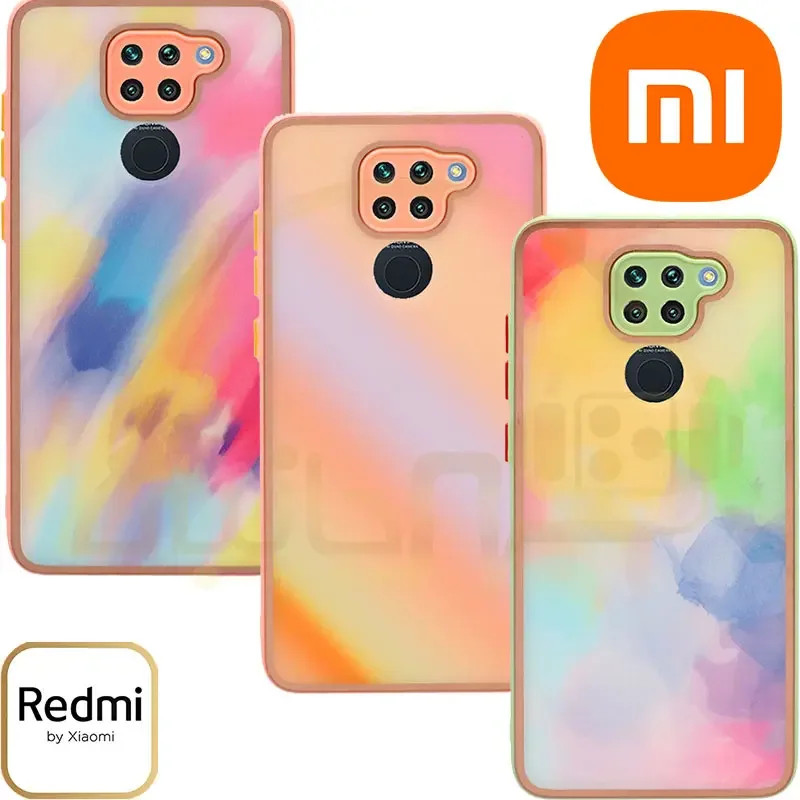 قاب پشت گلس ابر و بادی مدل Xiaomi Redmi Note 9 کاور آبرنگی لاکچری شیائومی Xiaomi Redmi 10X 4G