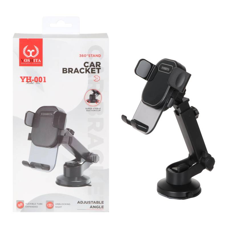 هولدر گوشی موبایل پایه دار Yoshita مدل YH-001 رنگ مشکی ( یوشیتا YH001) مناسب خودرو مدل جرثقیلی
