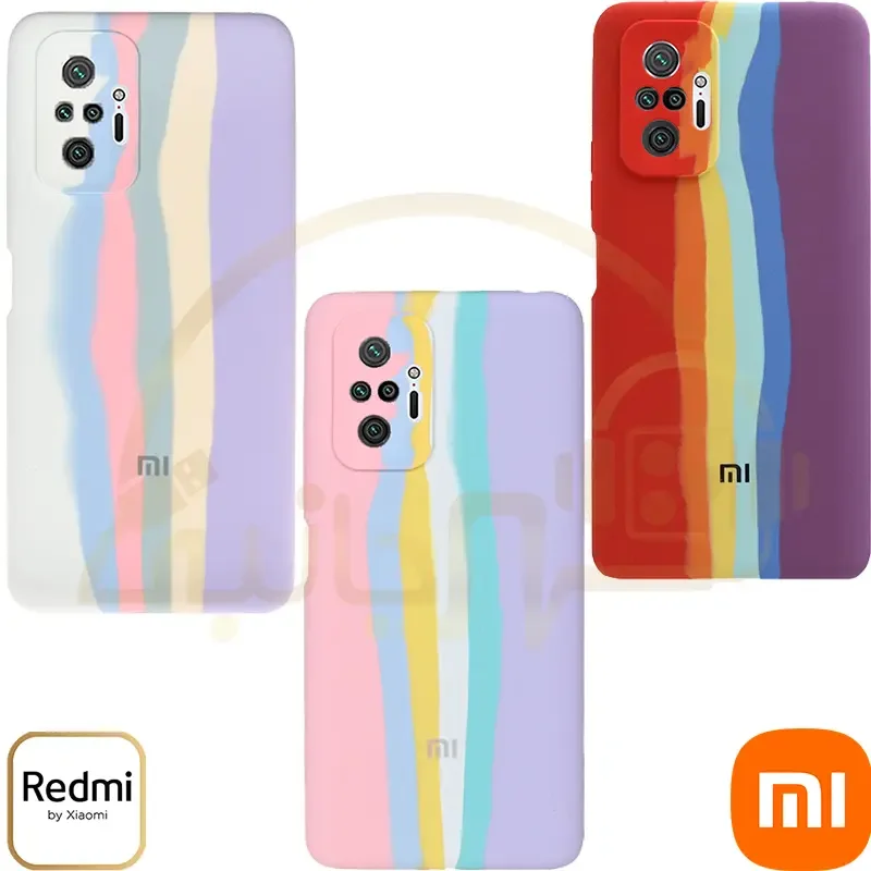 قاب سیلیکونی آبرنگی اورجینال Xiaomi Redmi Note 10 Pro 4G / Redmi Note 10 Pro Max  کاور رنگین کمانی