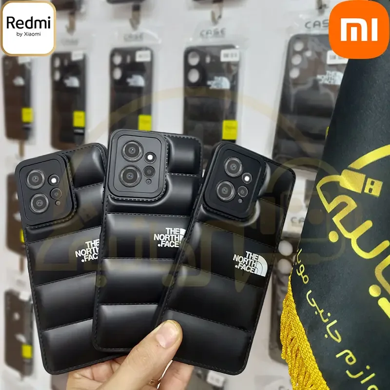 قاب پافری The North Face مدل Xiaomi Redmi Note 12 4G کاور بالشتی نوت 12 فورجی - رنگ مشکی