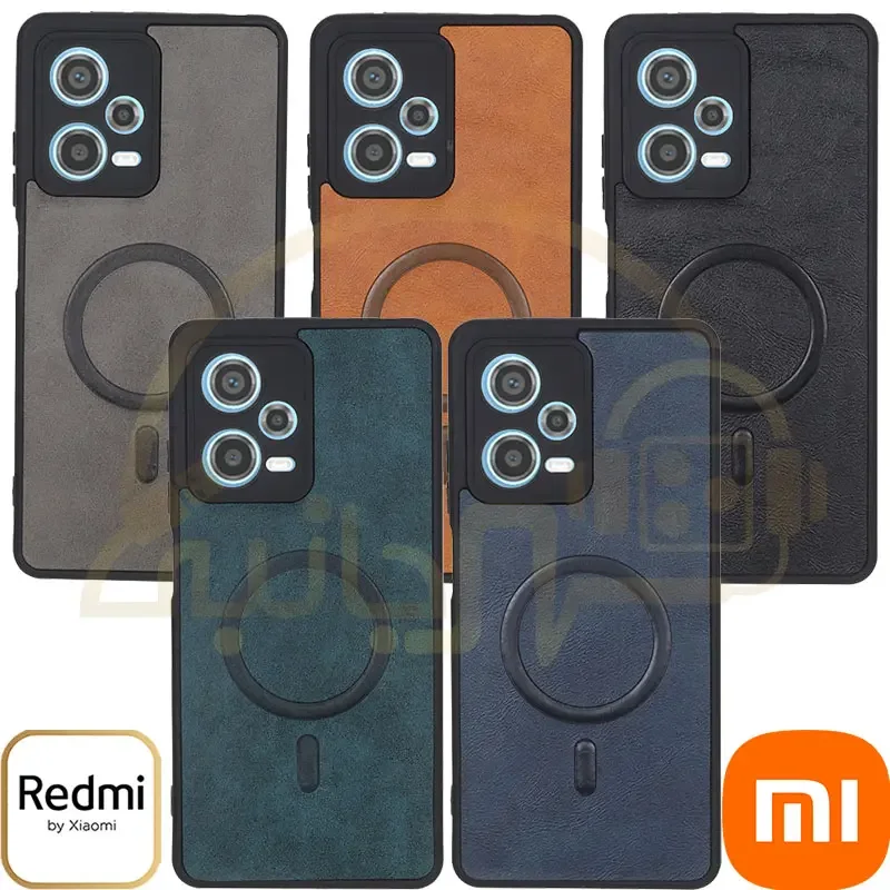 قاب چرمی طرح مگ سیف محافظ لنزدار Xiaomi Redmi Note 12 Pro 5G / Xiaomi Redmi Note 12 Pro+ 5G
