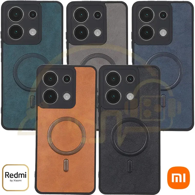 قاب چرمی طرح مگ سیف محافظ لنزدار مدل Xiaomi Redmi Note 13 4G