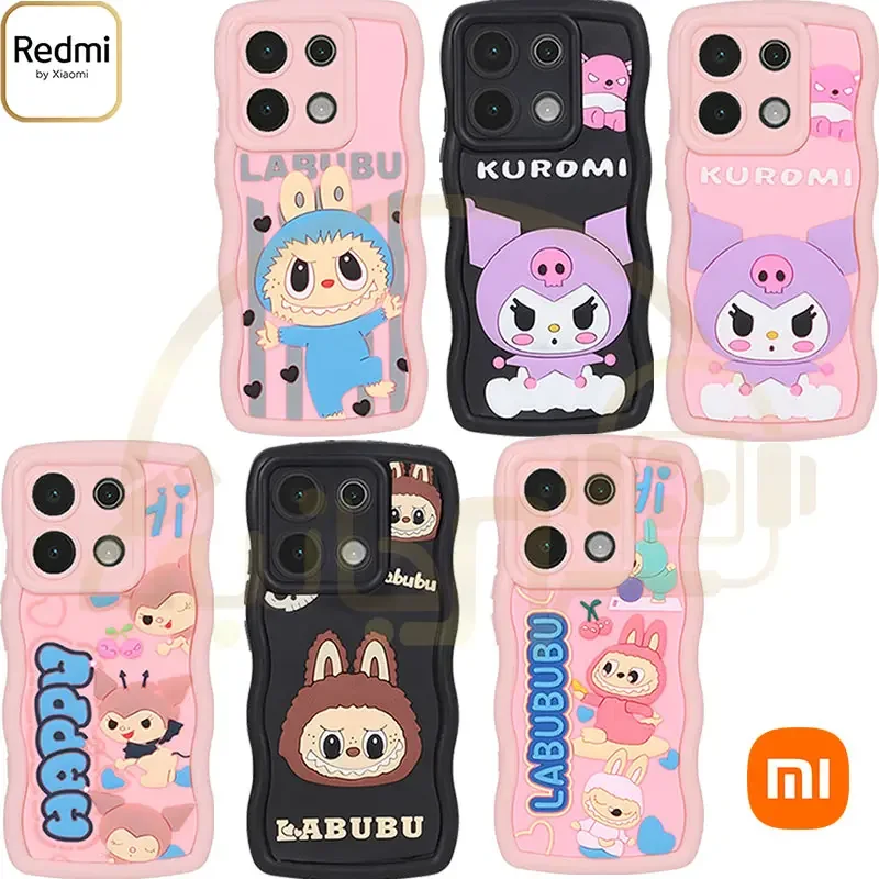 قاب کنگره ای عروسک برجسته محافظ لنزدار Xiaomi Redmi Note 13 4G کاور فانتزی نوت 13 فورجی