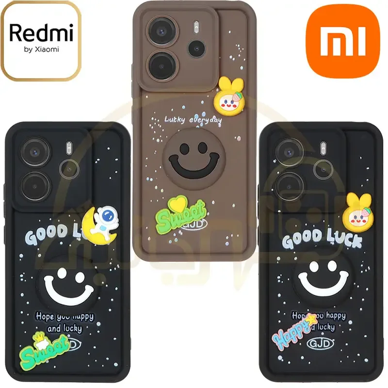 قاب Solid Case عروسک برجسته Happy مدل Xiaomi Redmi Note 14 4G