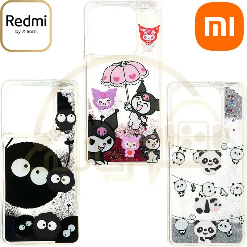 قاب شفاف دور ژله ای آکواریومی عروسک برجسته Xiaomi Redmi Note 14 4G