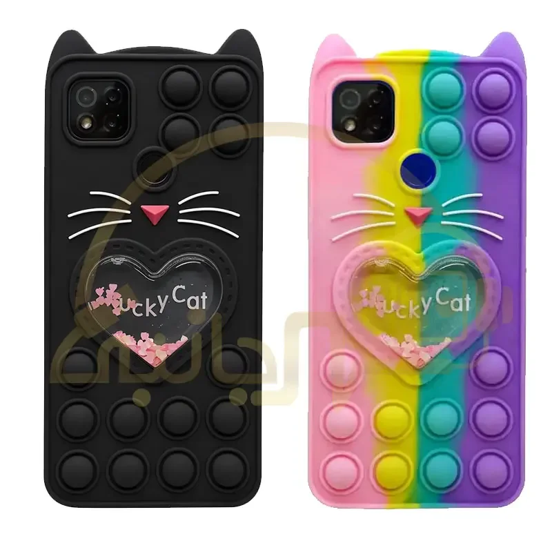 قاب سیلیکونی lucky cat پاپیت گربه ای اورجینال پاک کنی Xiaomi Redmi 10A | Redmi 9C | Poco C31