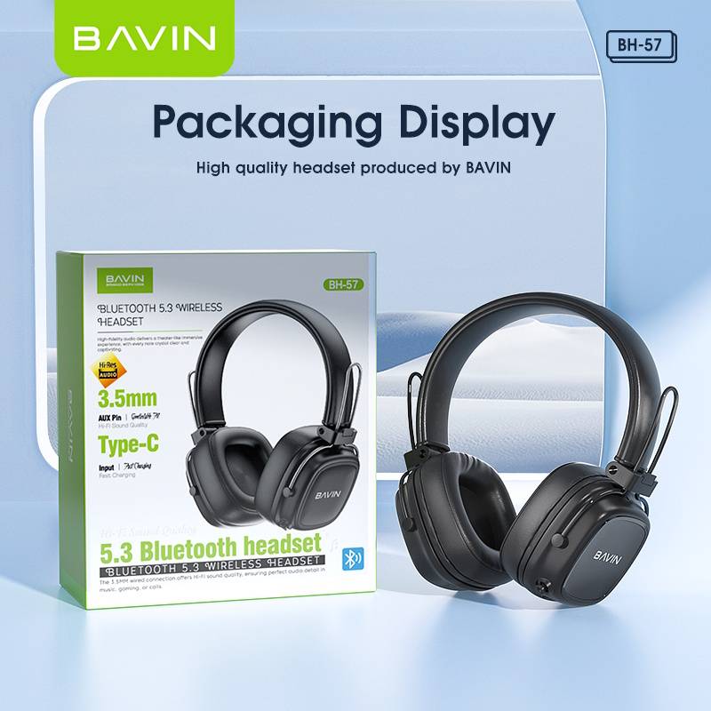 هدفون بلوتوث هدست بی سیم BAVIN مدل BH-57