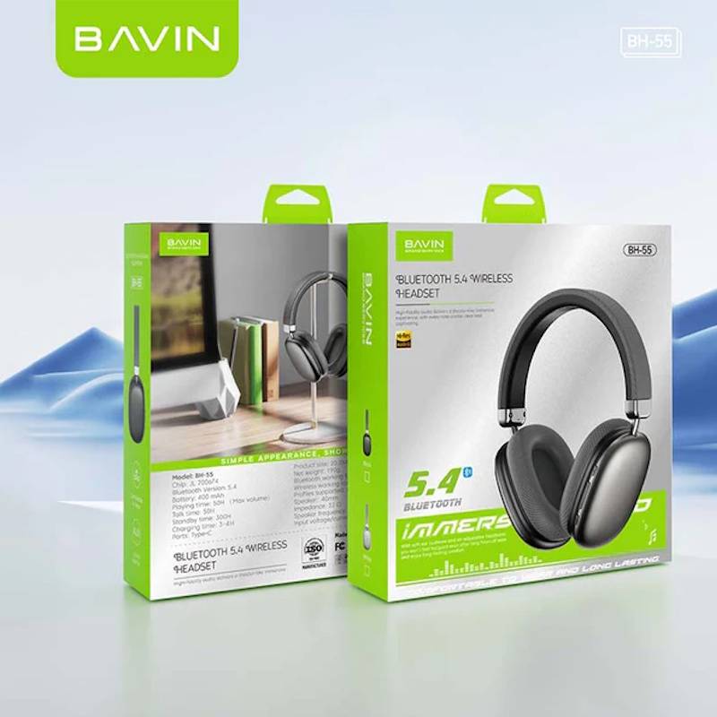 هدفون بلوتوث هدست بی سیم BAVIN مدل BH-55