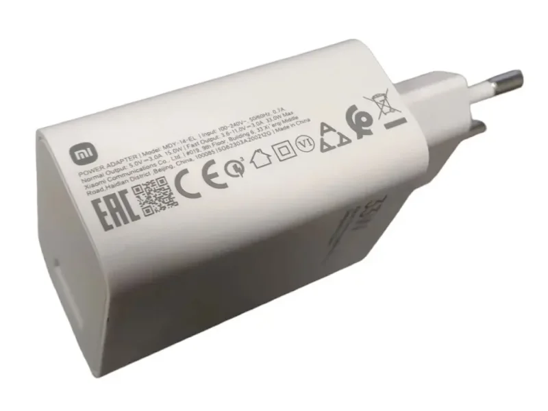 شارژر دیواری سرکارتنی 33 وات شیائومی فست تک پورت Xiaomi مدل MDY-14-EL 33W - اصلی