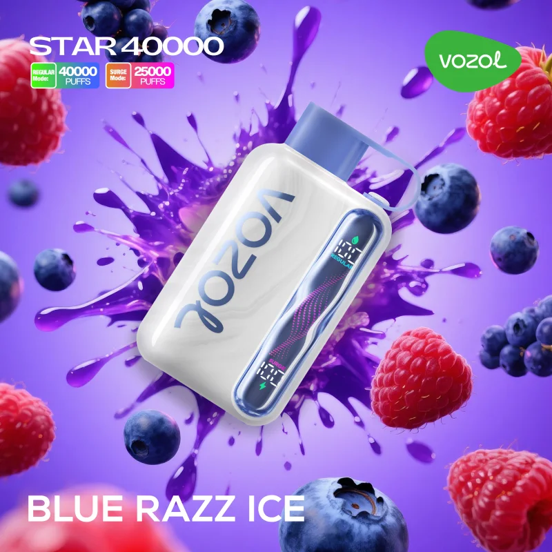 (بلوبری تمشک یخ - BULE RAZZ ICE) VOZOL STAR 40000