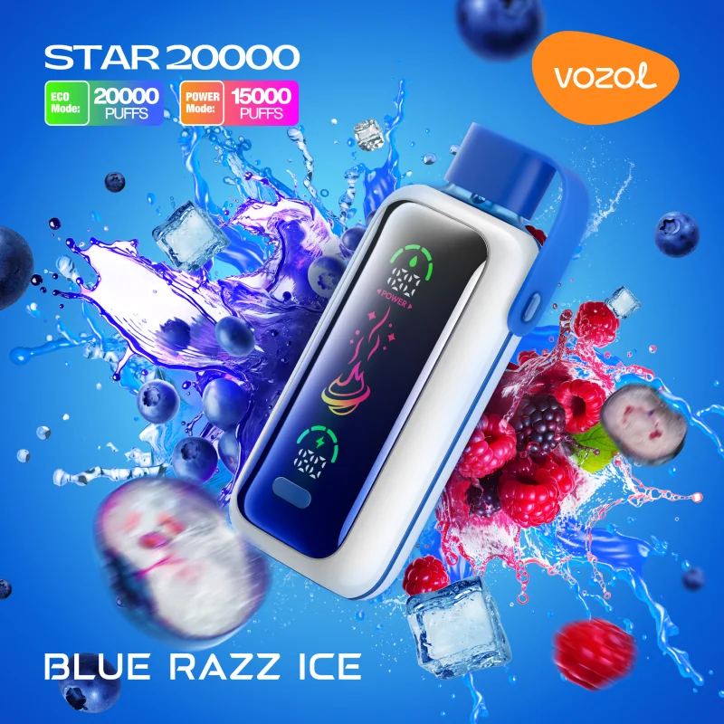 (بلوبری تمشک یخ - BLUE RAZZ ICE) VOZOL STAR 20000