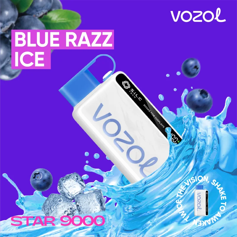 (بلوبری تمشک یخ - BULE RAZZ ICE) VOZOL STAR 12000