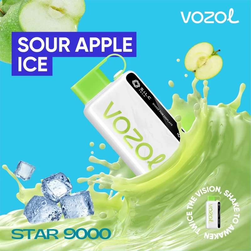 (سیب ترش یخ - SOUR APPLE ICE) VOZOL STAR 12000