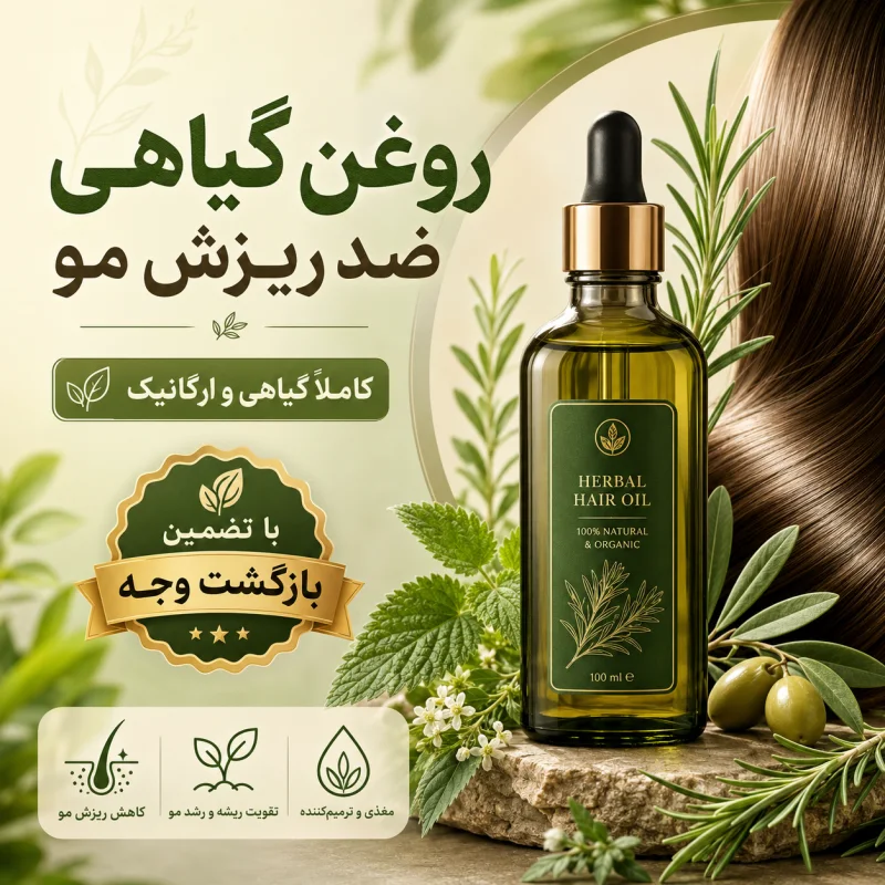 روغن ریزش مو گیاهی با تضمین بازگشت وجه شصت میلی لیتر